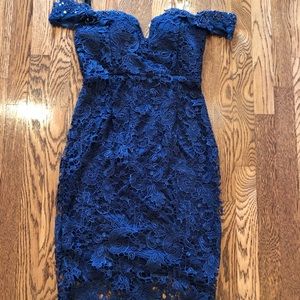 Blue Lace Cocktail Dress